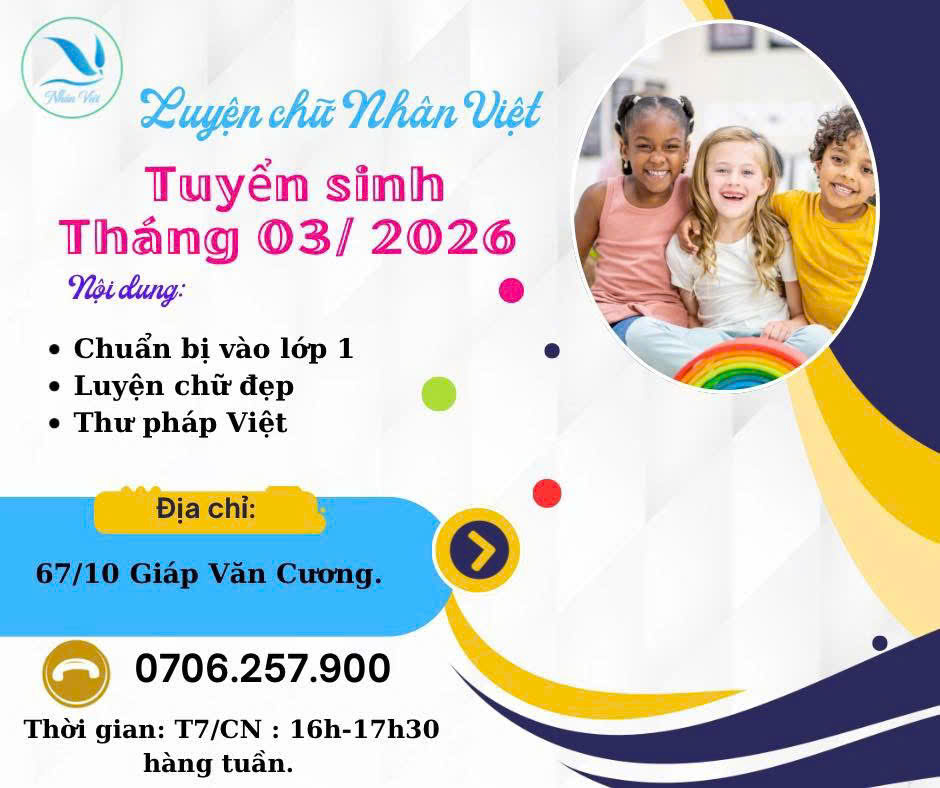 THÔNG TIN LỚP TIỀN TIỂU HỌC - TẠI NHA TRANG, KHÁNH HÒA